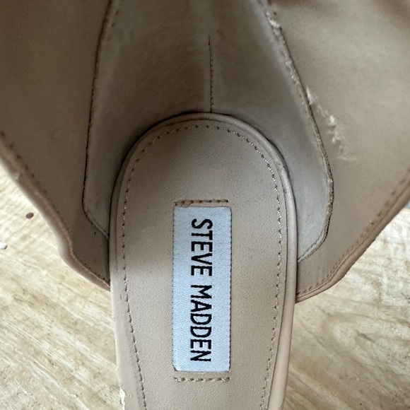 Steve Madden nude suede snakeskin pump pointed adjustable ankle strap size 8.5 - Picture 10 of 10